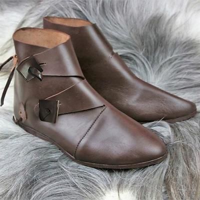 Vintage Medievale Rinascimento Scarpe Stivali jazz piatti Scarpe da Ballo Pirata Vichingo Ranger Elfico Tiro con l'arco Tinta unita Costume Per uomo Per donna Unisex Celtico Costumi da pirata Fantasia
