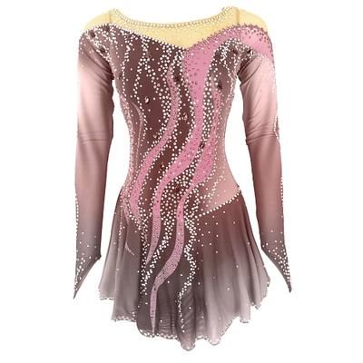 Vestito da pattinaggio artistico Per donna Da ragazza Pattinaggio sul ghiaccio Vestiti Completi Rosa baby Lilla Bianco / Bianco Scollatura posteriore Elastene Elevata elasticità Addestramento Vestiti