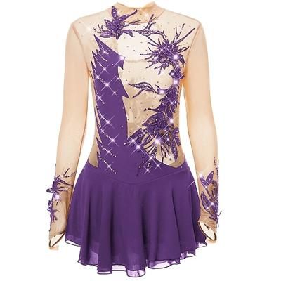 Vestito da pattinaggio artistico Per donna Da ragazza Pattinaggio sul ghiaccio Vestiti Completi Viola chiaro Rosa baby Lilla Elastene Elevata elasticità Da allenamento Vestiti da pattinaggio sul