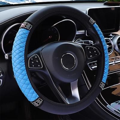Starfire quattro stagioni coprivolante universale per auto 37-38 cm coprivolante elastico in pelle color ricamato tempestato di diamanti