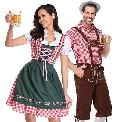 Oktoberfest Dirndl Blusa / Camicia Lederhosen Coppia bavarese Coppia Oktoberfest Tedesco Monaco di Baviera Prati Per uomo Per donna Panno in stile tradizionale