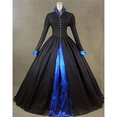 Rococò Vittoriano Rinascimento Lunghezza al pavimento Vestito Costume da festa Mascherata Taglie Forti Normale A palloncino Manica del polsino svasato Principessa Pizzo Tela Vintage Abito da ballo