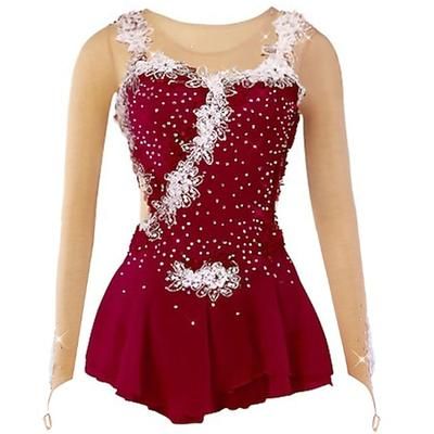 Vestito da pattinaggio artistico Per donna Da ragazza Pattinaggio sul ghiaccio Vestiti Completi Giallo Chiaro Rosa baby Lilla Floreale Retato Elastene Di pizzo Elevata elasticità Addestramento