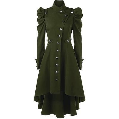 Retrò Vintage Punk Gotico Medievale Frac Trench Strega Cosplay Tinta unita Costume Per donna Stile Steampunk Notte di Valpurga Halloween Carnevale Mascherata LARP Adulti Cappotto Vestito