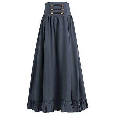 Retrò Vintage Punk Gotico Medievale Lunghezza alla caviglia Gonna Gonna lunga Strega Tinta unita Linea ad A Costume Per donna Celtico Costumi da pirata Fantasia Casual Quotidiano Adulti Gonna