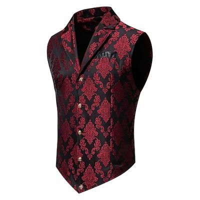 Rococò Barocco Vittoriano Gilet Doppiopetto Tinta unica Costume Per uomo Evento / Festa Carnevale di Venezia Adulti Gilet Primavera Autunno