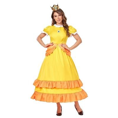 Costume Cosplay principessa pesca Super fratelli Cosplay Adulti Per donna Carnevale Mascherata martedì grasso Carnevale Halloween Performance Vestirsi