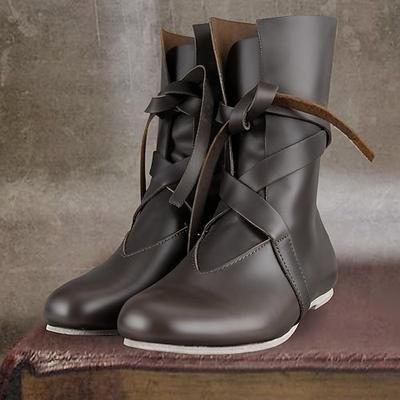 Retrò Vintage Medievale Rinascimento Scarpe Stivali jazz piatti Scarpe da Ballo Pirata Vichingo Ranger Elfico Costume Per uomo Per donna Unisex Celtico Costumi da pirata Halloween Mascherata Festa