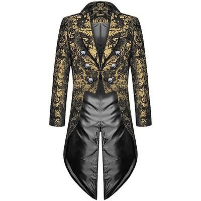 Retrò Vintage Medievale Rinascimento Cappotto Giacca Frac Ebenezer Scrooge Dickens Principe Elfo Nobile Costume Per uomo Stile Steampunk Natale Halloween Mascherata Performance Festa / Sera Mascherata