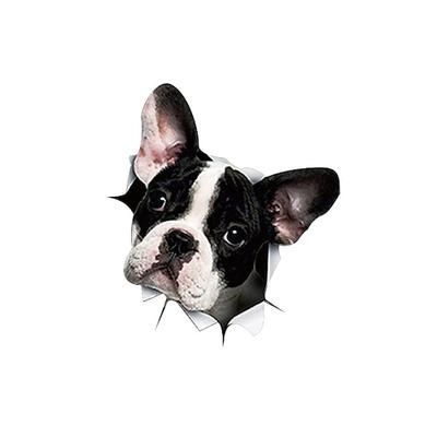 adesivo per auto auto lunotto posteriore cucciolo vetrofanie rotte elettrostatico simulazione 3d bulldog francese adesivi per auto decalcomanie in vinile