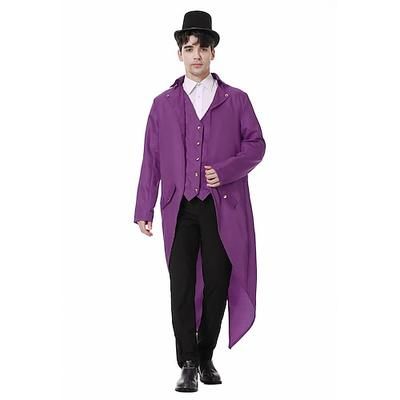 Vittoriano Medievale Steampunk Cappotto Giacca Frac Lunghe Gentiluomo Nobile Costume Per uomo Halloween Carnevale Mascherata Feste Carnevale di Venezia Adulti Cappotto