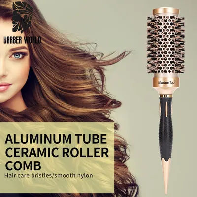Speciality Round Rolling Brush Straight Hair Comb Boar Bristle Brush Blowing Curling Hairdressing Styling Tool