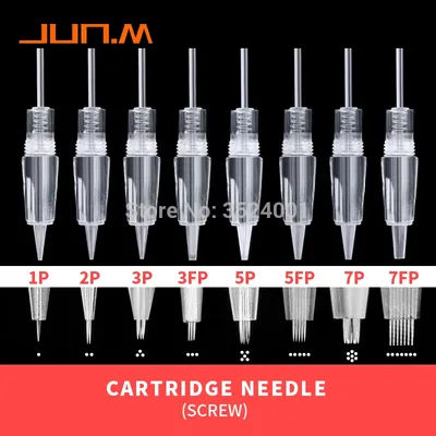 5/10PCS Permanent Makeup Disposable Screw Tattoo Needle 1D 3P 5F Microblading Needles Eyebrow Shading For PMU Tattoo Machine