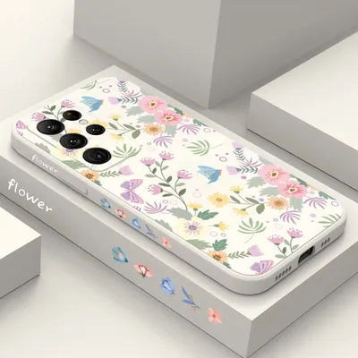 Romantic Garden Leaves Phone Case For Samsung Galaxy S23 Ultra S22 Plus S21 S20 FE A14 A34 A54 A13