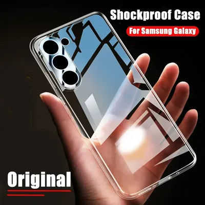 Original Luxury Clear Phone Case For Samsung Galaxy S24 S23 S21 FE S22 Ultra Plus Ultra Thin Back