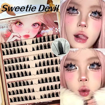 Little Devil False Eyelashes Manga Lashes Reusable Natural Thick Fluffy Soft Single Individual Cluster Eye Beauty Tool