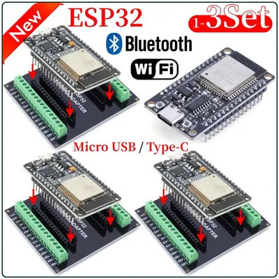 1-3Set ESP32 32 CH340C Development Board TYPE-C Micro USB WiFi+Bluetooth Ultra-Low Power Consumption SPI Wireless Module