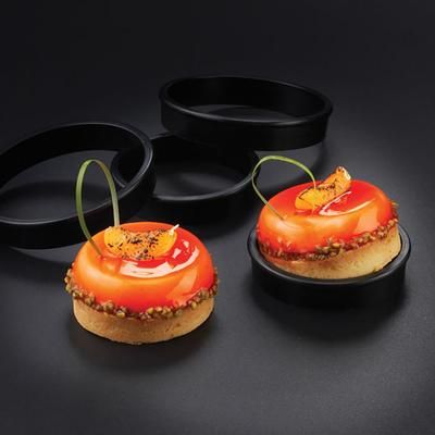 Matfer Bourgeat 346705 Exoglass 3 1/6" Round Tart Ring - Non-Stick, Composite