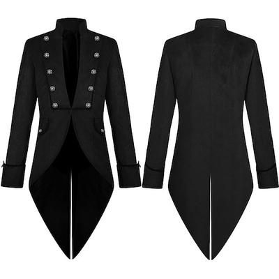 Cappotto medievale punk gotico rinascimentale giacca a tuxedo vampiro dottore della peste taglie forti vestito elegante costume dell'elfo Ebenezer Scrooge steampunk festa mascherata abbigliamento da