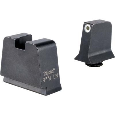 Trijicon Suppressor/Optic Height Sight Set White Front/Metal Rear & Green Front Lamp Glock 42 43 43x 43e 48 Black 601144