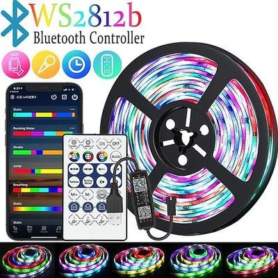 led strip lights 1m-30m rgbic ws2812b bluetooth app control chasing effetto luci nastro flessibile diodo nastro tv retroilluminazione camera decorare