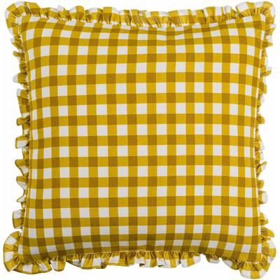Acciai 18" Square Cottage Cotton Medium Brown/White Throw Pillow - Boutique Rugs