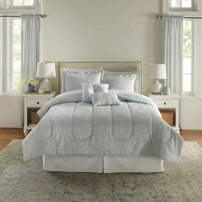 Covington 9-Pc. Comforter Set by BrylaneHome in Mineral Blue (Size FULL)