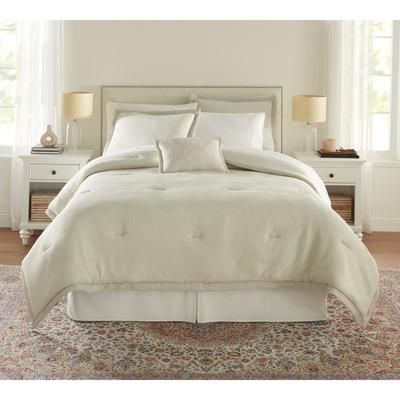 4-pc Textured Comforter Set by BrylaneHome in Tan (Size QUEEN)