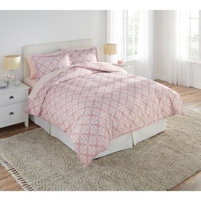 Medallion Duvet Cover by BrylaneHome in Dusty Blush (Size FULL)
