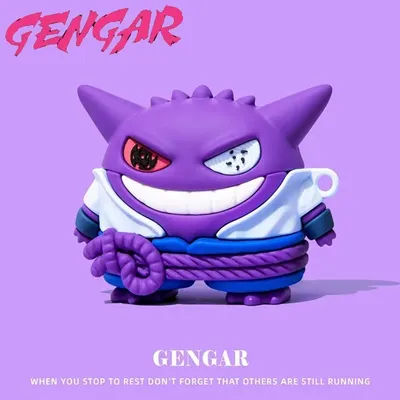 Étui Airpods Pro 1 2 3rd Pro 2, dessin animé Pokemon Gengar, étui de protection en Silicone pour écouteurs Bluetooth sans fil