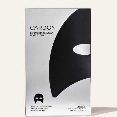 Cardon Bamboo Charcoal Sheet Mask Plus Beard Oil - 4 MASKS