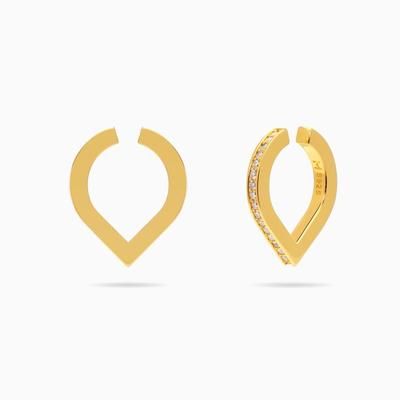 Meulien Waterdrop Ear Cuff With Pave CZ - Gold