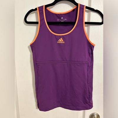 Adidas Tops | Adidas Climalite Tank Top Purple With Orange Trim. Women Small | Color: Orange/Purple | Size: S