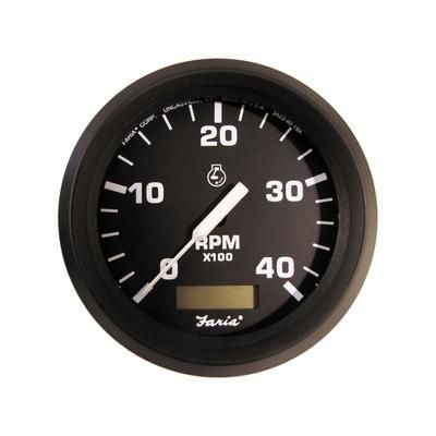 Faria Beede Instruments 4" Tachometer w/Hourmeter 4000 RPM Diesel Mech Takeoff & Var Ratio Alt Euro 32834