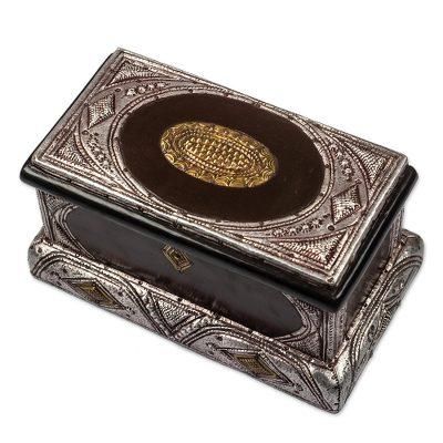 Royal Jewels,'Sese Wood and Aluminum Plated Jewelry Box'