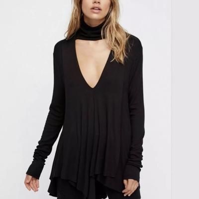 Free People Tops | Free People Uptown Turtle Turtleneck Top | Color: Black | Size: S