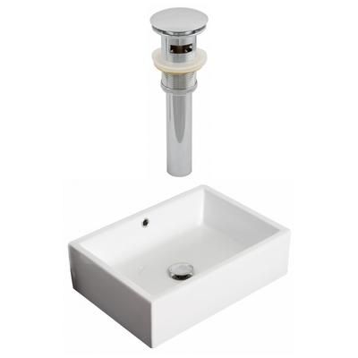 20-in. W Above Counter White Vessel Set For Wall Mount Drilling - American Imaginations AI-14901