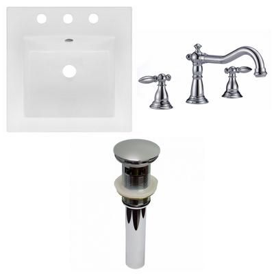 16.5-in. W 3H8-in. Ceramic Top Set In White- Overflow Drain Incl. - American Imaginations AI-29818