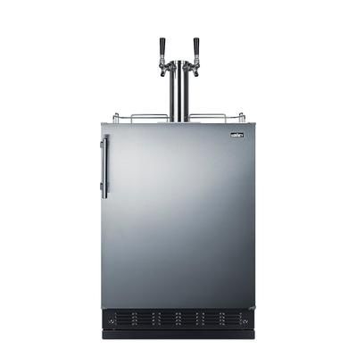 Summit SBC7BRSWK2 24" Draft Wine System w/ (2) 1/6 Keg Capacity - 2 Column, Stainless, 115v, Black & Stainless Steel