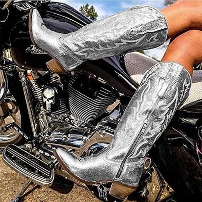 Anni '70 Scarpe Stivali western Punta tonda Hippie Cowboy Costume Per donna Costume di Carnevale Mascherata Festa / Sera Addio al Nubilato Parata dell'Orgoglio Adulti Scarpe