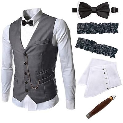 Anni Ruggenti Anni 1920 Retrò Vintage Abiti Gilet Il grande Gatsby Gentiluomo Costume Per uomo Halloween Carnevale Capodanno Carnevale Festa / Sera Mascherata Adulti Cravatta Gilet Altri Accessori