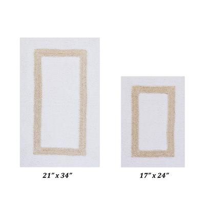 Hotel Collectionis Bath Mat Rug 2 Piece Set (17" x 24" | 21" x 34") by Better Trends in White Sand