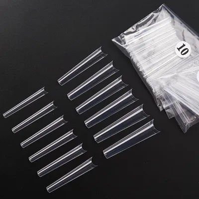 120 pièces/sac 3XL Long cercueil acrylique faux ongles conseils demi couverture français C incurvé droit faux ongles manucure outils d'extension d'ongle