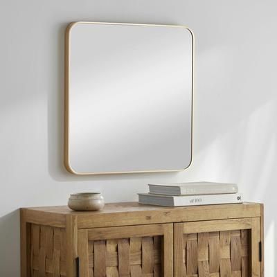 Ockenfels 32"H x 32"W x 1"D Modern Gold Accent Mirror - Boutique Rugs
