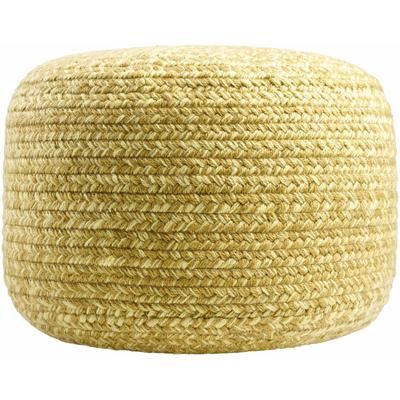 Tonanitla 12"H x 18"W x 18"D Modern Desert Tan/Beige/Light Wood/Olive/Caramel/Peach/Camel Outdoor Pouf - Boutique Rugs