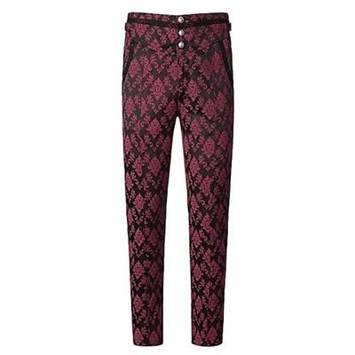 Retrò Vintage Punk Gotico Medievale Lunghezza lunga Pantaloni Vita alta Principe Vampiro Jacquard Floreale Costume Per uomo Stile Steampunk Halloween Carnevale Mascherata Pantaloni