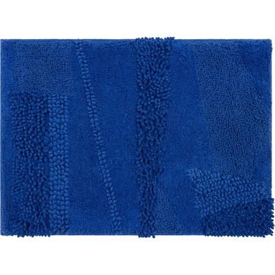 Wide Width Composition Bath Rug by Mohawk Home in Fiesta Cobalt (Size 24" W 60" L)