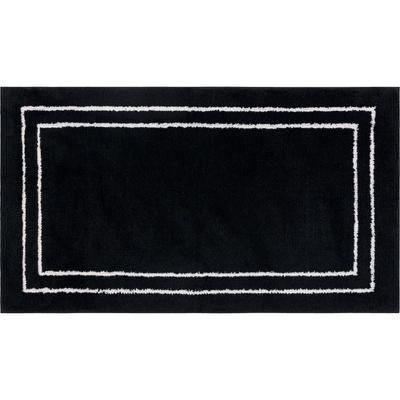 Wide Width Corona Bath Rug by Mohawk Home in Black White (Size 24" W 40" L)