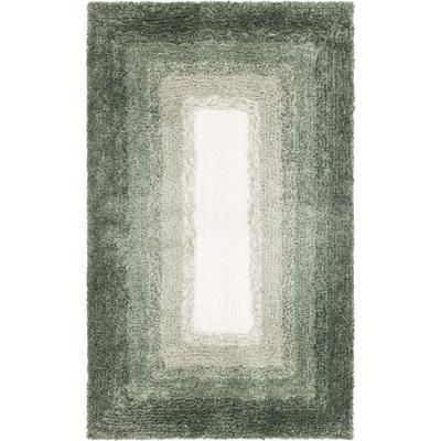 Wide Width Ombre Border Bath Rug by Mohawk Home in Eucalyptus (Size 20" W 34" L)