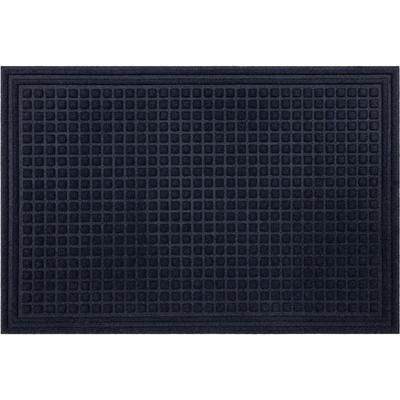 Waffle Grid Impression Door Mat by Mohawk Home in Blue (Size 18" X 30")